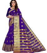 Kimisha Violet Silk Blend Jacquard Woven Saree With Running Blouse