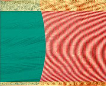 Kimisha Green Cotton Jacquard Border Work Plain Saree With Running Blouse 4