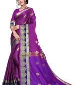 Kimisha Magenta Cotton Silk Border Work Jacquard Butti Saree With Running Blouse