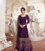 Purple embroidered georgette salwar