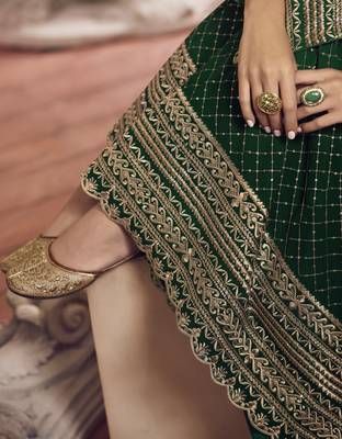 Green embroidered georgette salwar 4