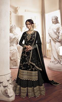 Black embroidered georgette salwar 1