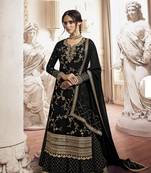 Black embroidered georgette salwar