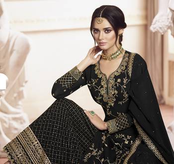 Black embroidered georgette salwar 2
