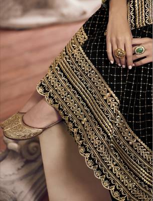 Black embroidered georgette salwar 4