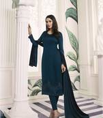 Green self design georgette salwar