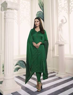 Green self design georgette salwar 1