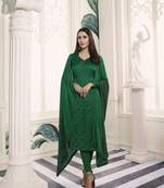 Green self design georgette salwar