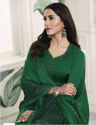 Green self design georgette salwar 2