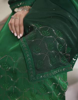 Green self design georgette salwar 4