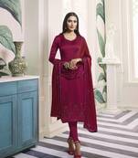 Pink self design georgette salwar