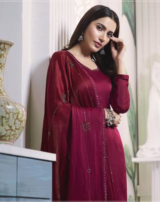 Pink self design georgette salwar 2