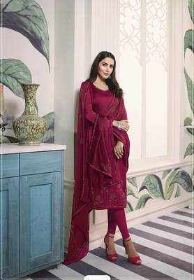 Pink self design georgette salwar 3