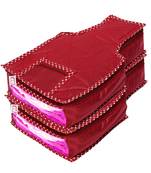 atorakushon   Fabric Blouse Cover Garments Cover Bag Clothes Storage Wardrobe Organiser Pack of 2 (Maroon)