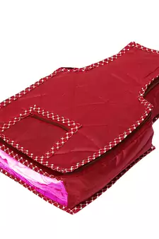 atorakushon   Fabric Blouse Cover Garments Cover Bag Clothes Storage Wardrobe Organiser Pack of 4 (Maroon)