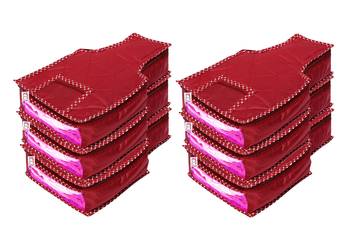 atorakushon   Fabric Blouse Cover Garments Cover Bag Clothes Storage Wardrobe Organiser Pack of 6 (Maroon) 1