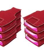 atorakushon   Fabric Blouse Cover Garments Cover Bag Clothes Storage Wardrobe Organiser Pack of 6 (Maroon)