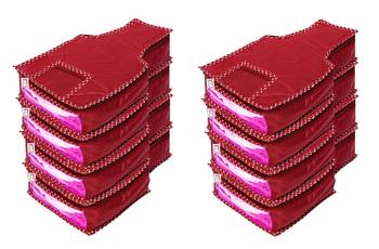 atorakushon   Fabric Blouse Cover Garments Cover Bag Clothes Storage Wardrobe Organiser Pack of 8 (Maroon) 1