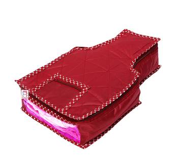 atorakushon   Fabric Blouse Cover Garments Cover Bag Clothes Storage Wardrobe Organiser Pack of 8 (Maroon) 2