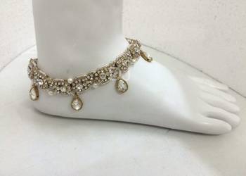 Gold Finishing Pearl Austrian Stone Payal 1
