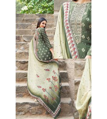 Green floral print cotton silk salwar 2