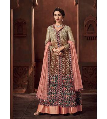 Multicolor embroidered net salwar 1