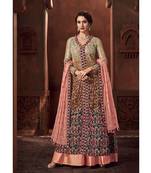 Multicolor embroidered net salwar