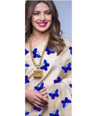 blue Digital printed Zarna Silk Paetywear Bollywood saree with blouse 1