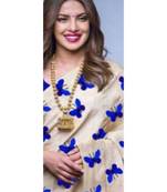 blue Digital printed Zarna Silk Paetywear Bollywood saree with blouse