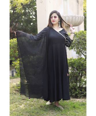 Stylish women Rayon Kurti pillazo Set with heavy designer Duppata 2