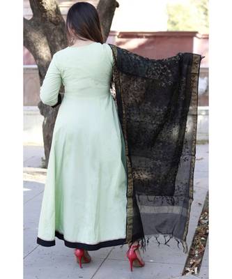women's long  Cotton  Kurti pillazo with Designer banarsi Duppata 3