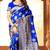 Royal Blue Woven Art Silk Saree With Blouse