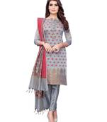 Multicolor jacquard chanderi salwar