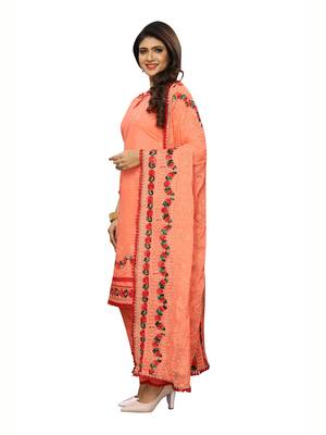 Peach Embroidered Cotton Salwar 2