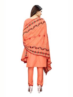 Peach Embroidered Cotton Salwar 4
