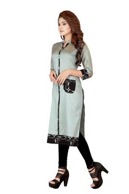 Multicolor plain art silk ethnic-kurtis 2