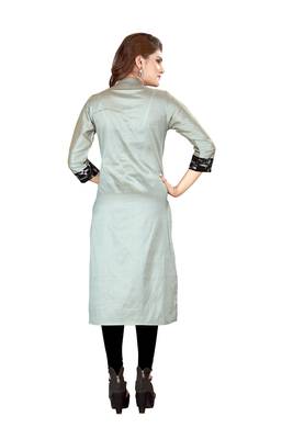 Multicolor plain art silk ethnic-kurtis 3