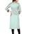 Green plain art silk ethnic-kurtis