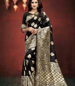 Black Woven Art Silk Saree With Blouse