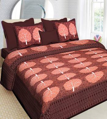 100% Cotton Traditional Jaipuri Double bedsheet with Two Pillow Covers 1