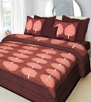 100% Cotton Traditional Jaipuri Double bedsheet with Two Pillow Covers 2