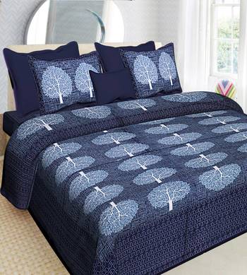 100% Cotton Traditional Jaipuri Double bedsheet with Two Pillow Covers 1