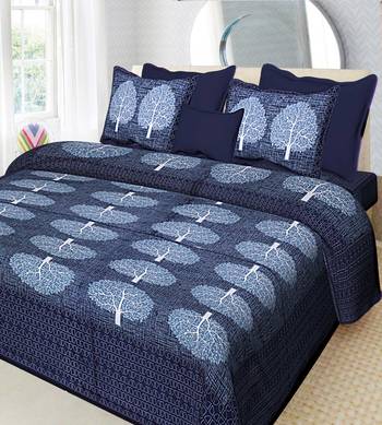 100% Cotton Traditional Jaipuri Double bedsheet with Two Pillow Covers 2