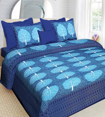 100% Cotton Traditional Jaipuri Double bedsheet with Two Pillow Covers 1