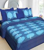 100% Cotton Traditional Jaipuri Double bedsheet with Two Pillow Covers