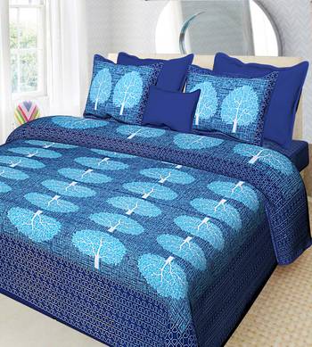 100% Cotton Traditional Jaipuri Double bedsheet with Two Pillow Covers 2