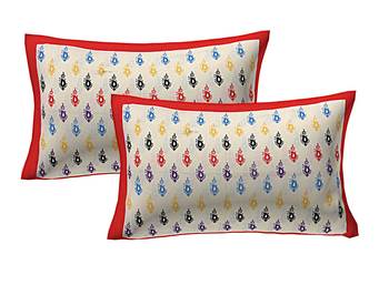 100% Cotton Printed Pillow Cover Set(2 Pieces)-27"x17" 1