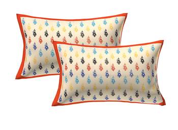 100% Cotton Printed Pillow Cover Set(2 Pieces)-27"x17" 1