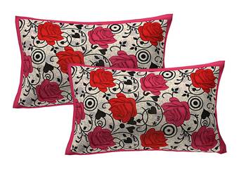 100% Cotton Printed Pillow Cover Set(2 Pieces)-27"x17" 1