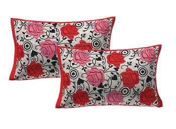 100% Cotton Printed Pillow Cover Set(2 Pieces)-27"x17" 1